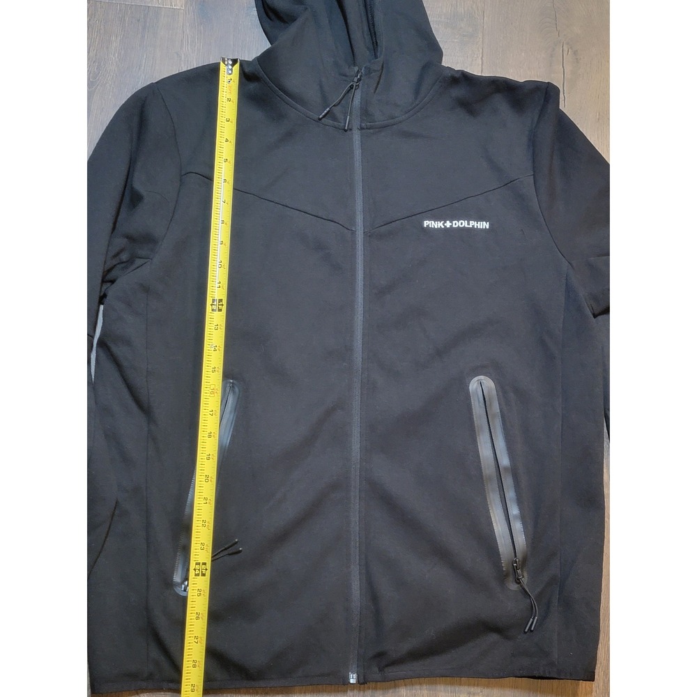 Pink Dolphin Mens Full Zip Black‎ Activewear Hoodie Sweatshirt XL